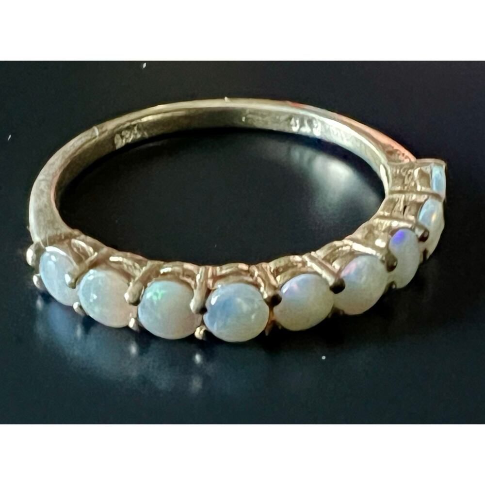 Opal and Sterling Silver  7-Stone Anniversary Band - Picture 3 of 4